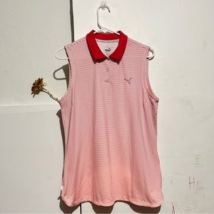 Puma sleeves less top pink white striped : Box AB01: